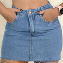 Saia Jeans Cintura Alta